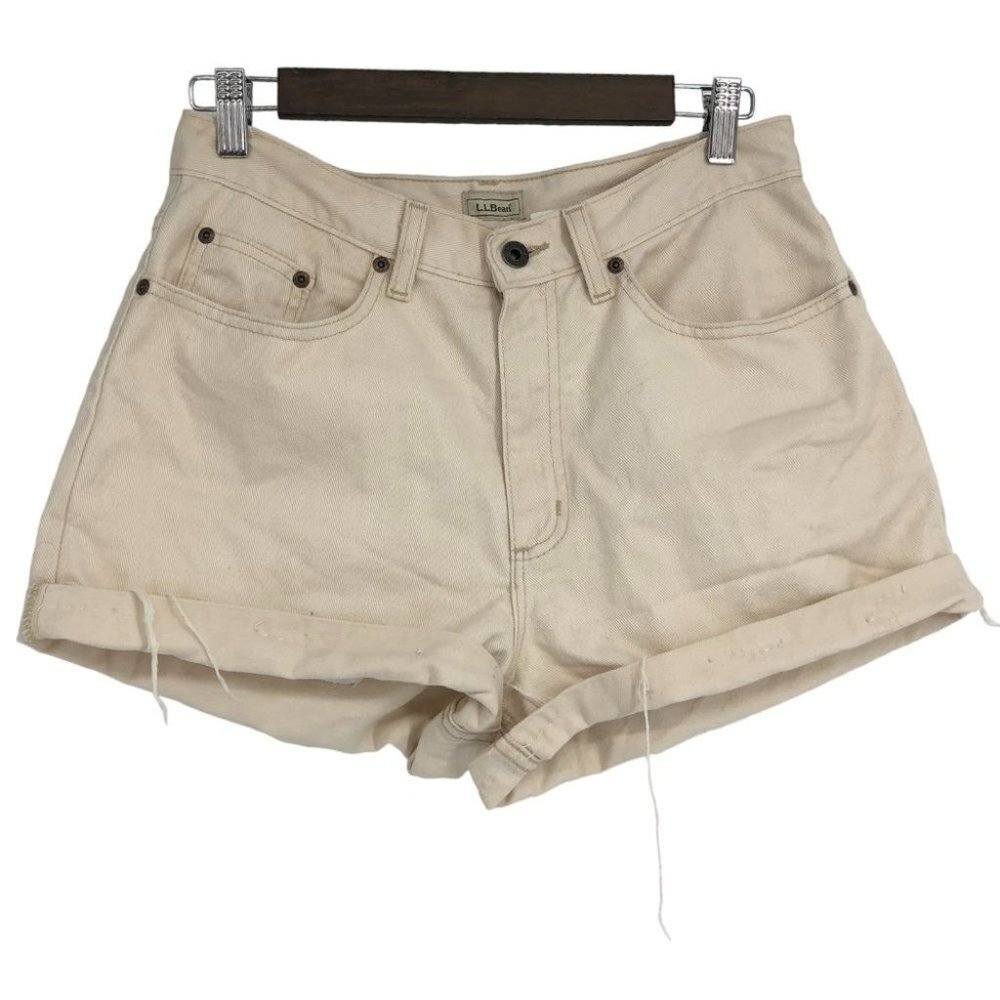 L.L. Bean Beige cream Jean Short Shorts size 10